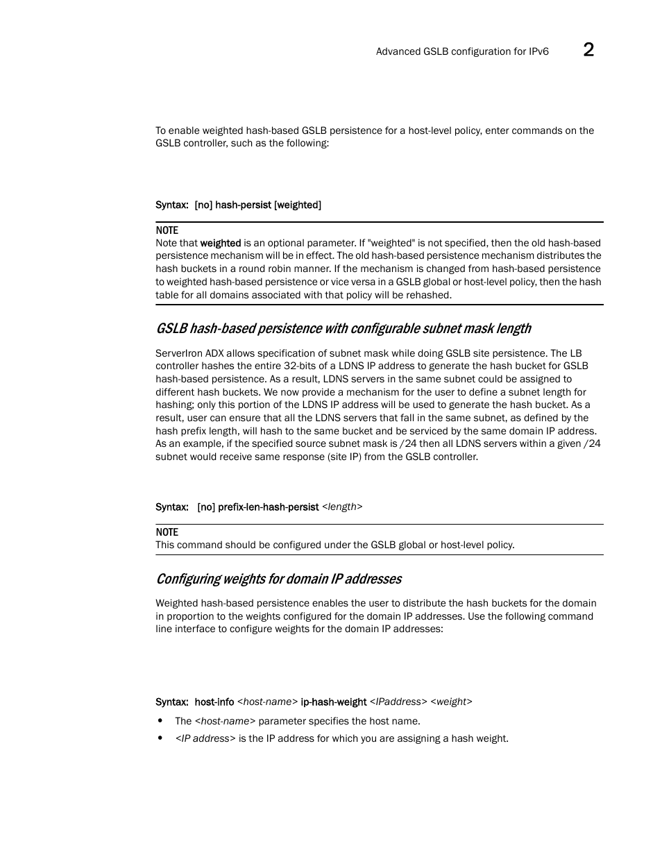 Configuring weights for domain ip addresses | Brocade Communications Systems ServerIron ADX 12.4.00 User Manual | Page 239 / 267