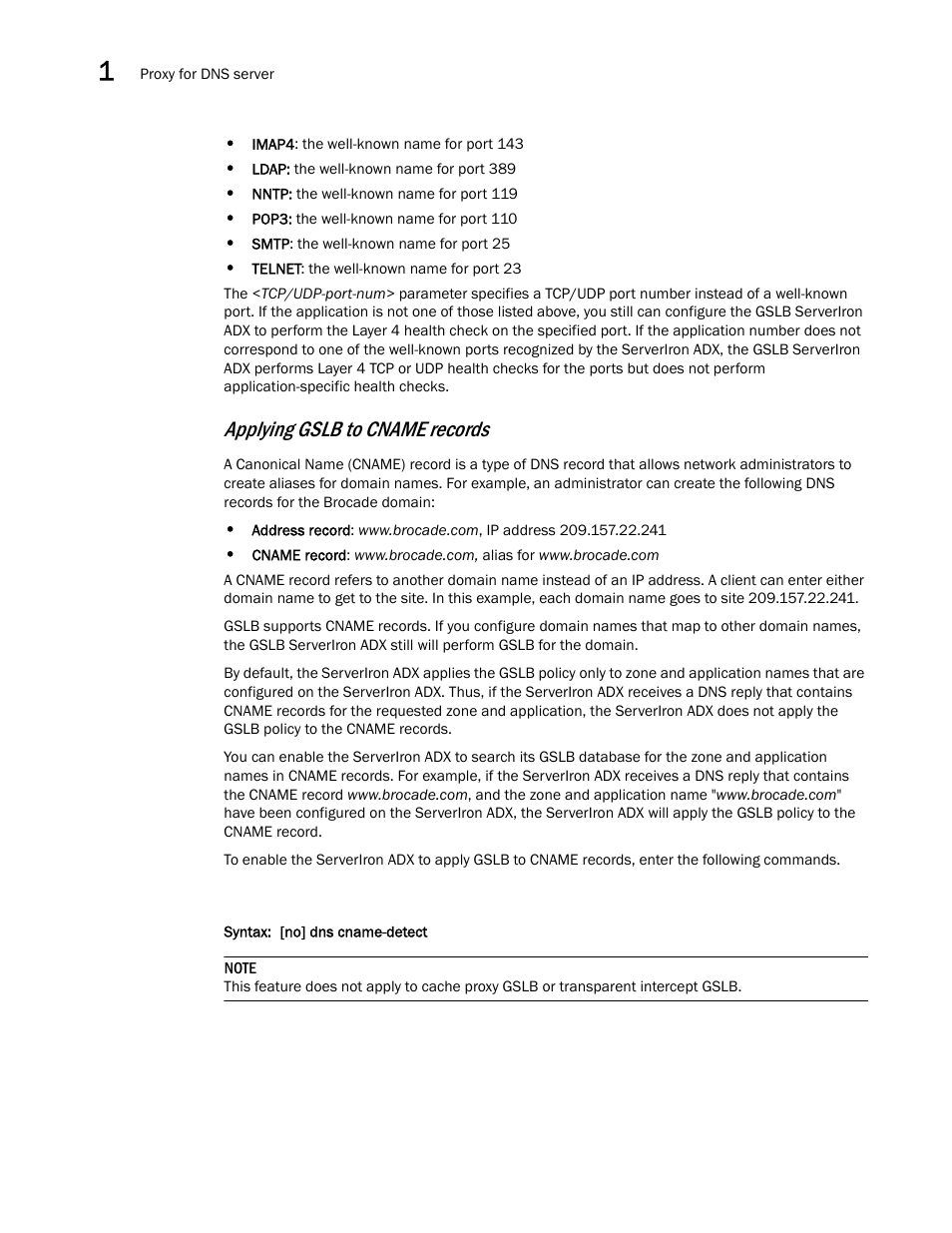 Applying gslb to cname records | Brocade Communications Systems ServerIron ADX 12.4.00 User Manual | Page 34 / 267