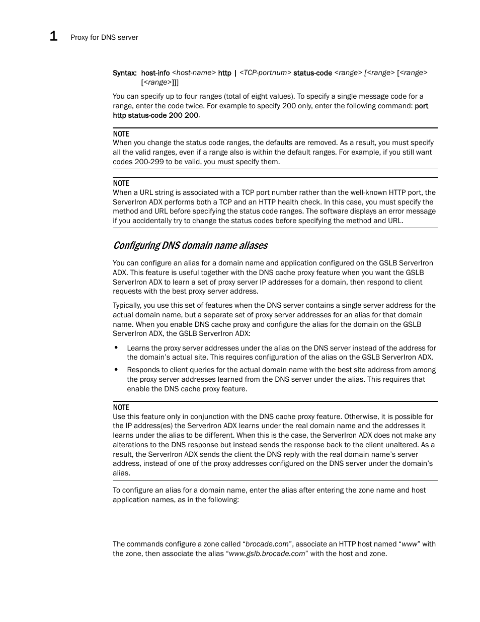 Configuring dns domain name aliases | Brocade Communications Systems ServerIron ADX 12.4.00 User Manual | Page 36 / 267