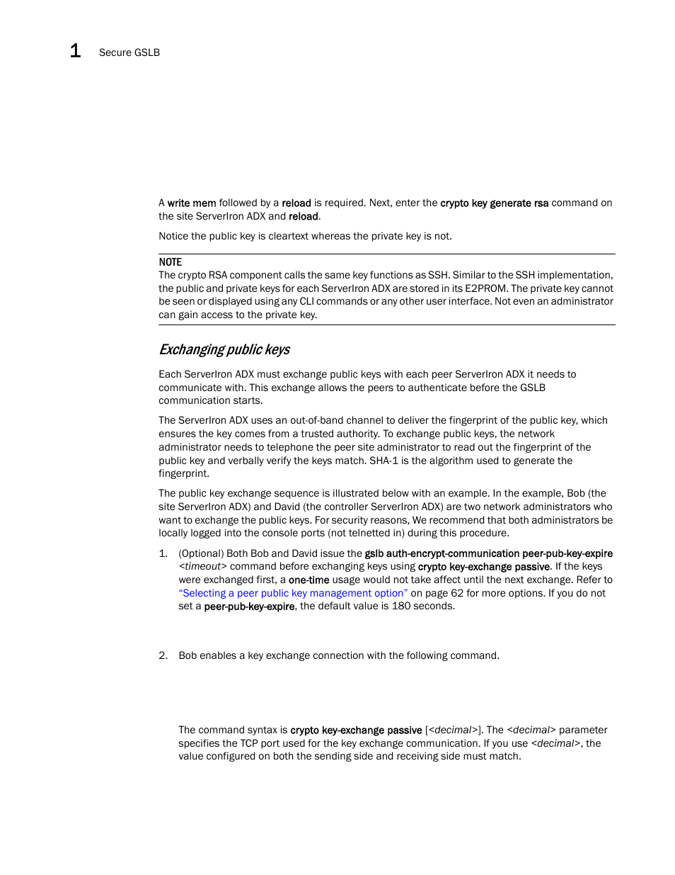 Exchanging public keys | Brocade Communications Systems ServerIron ADX 12.4.00 User Manual | Page 72 / 267