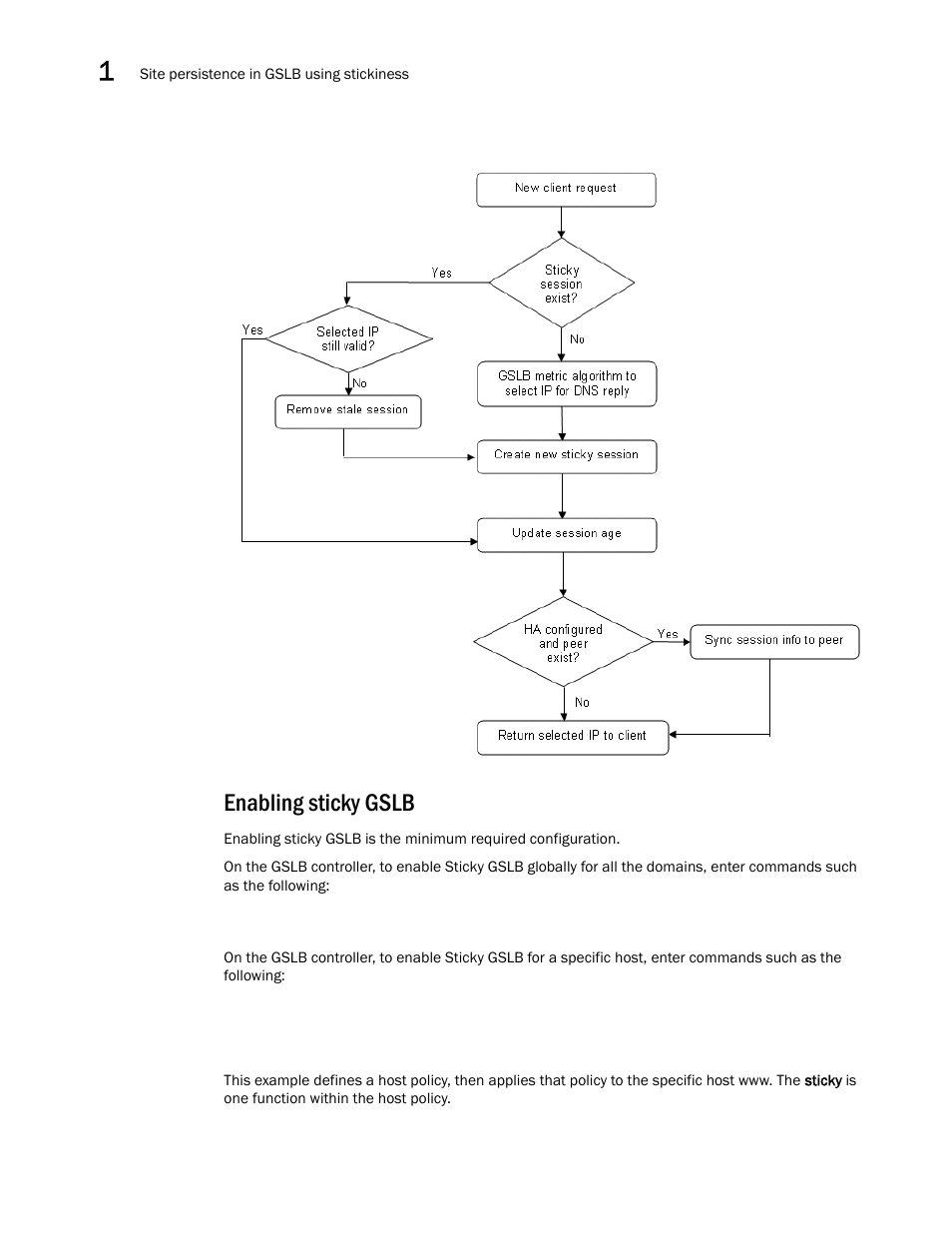 Enabling sticky gslb | Brocade Communications Systems ServerIron ADX 12.4.00 User Manual | Page 78 / 267