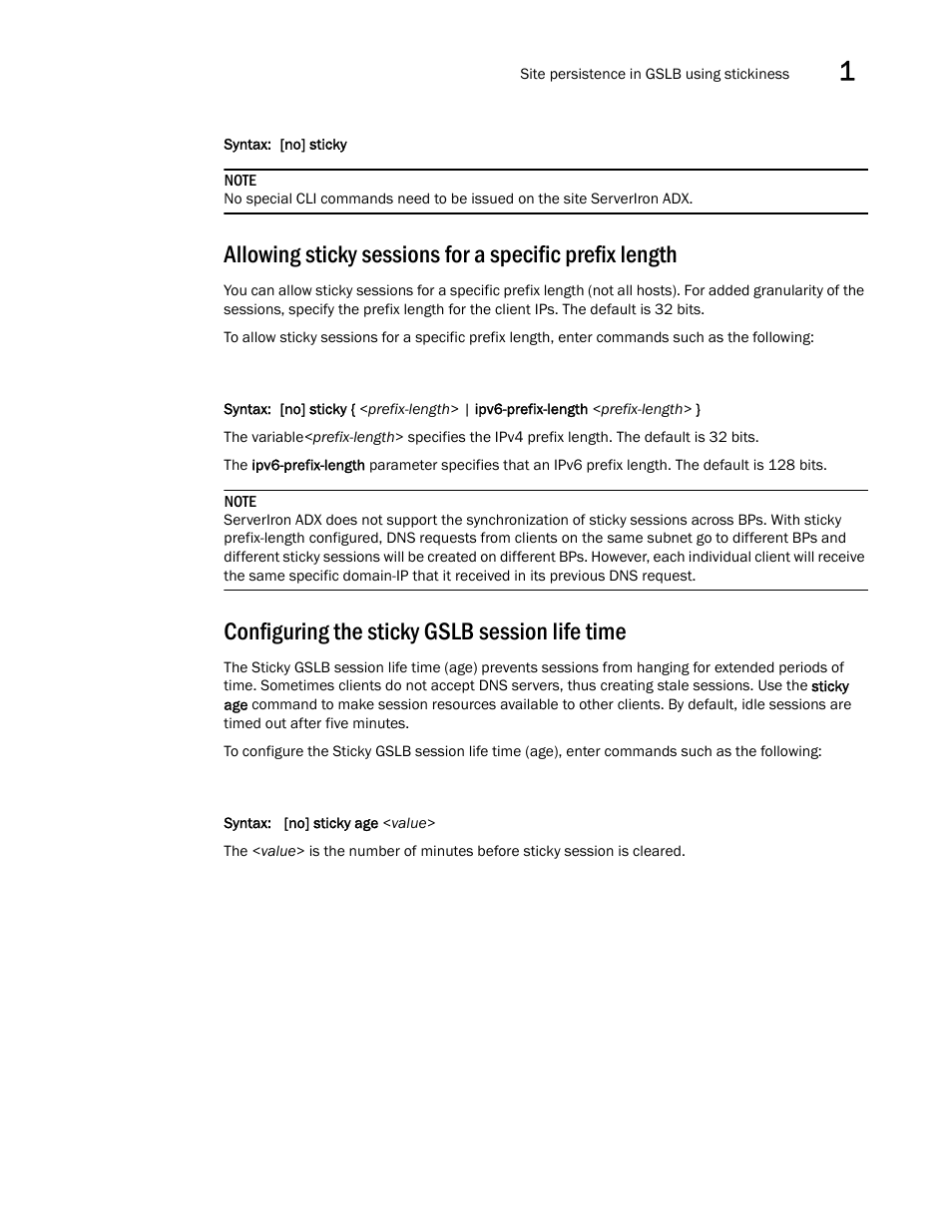 Configuring the sticky gslb session life time | Brocade Communications Systems ServerIron ADX 12.4.00 User Manual | Page 79 / 267
