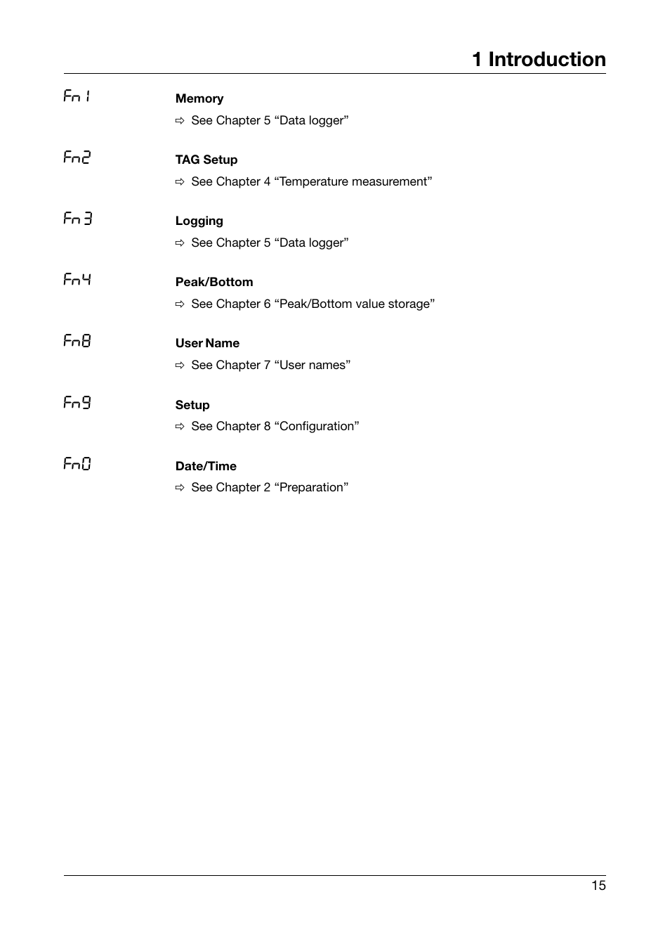1 introduction, Fn 3 | JUMO 702540 TDA-300 / TDA-3000 - Handheld thermometer Operating Manual User Manual | Page 15 / 68