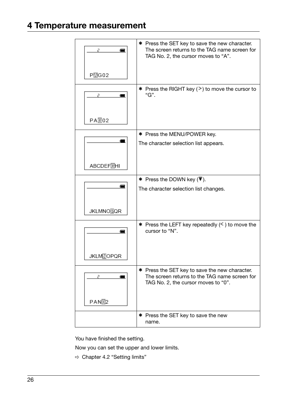 4 temperature measurement | JUMO 702540 TDA-300 / TDA-3000 - Handheld thermometer Operating Manual User Manual | Page 26 / 68