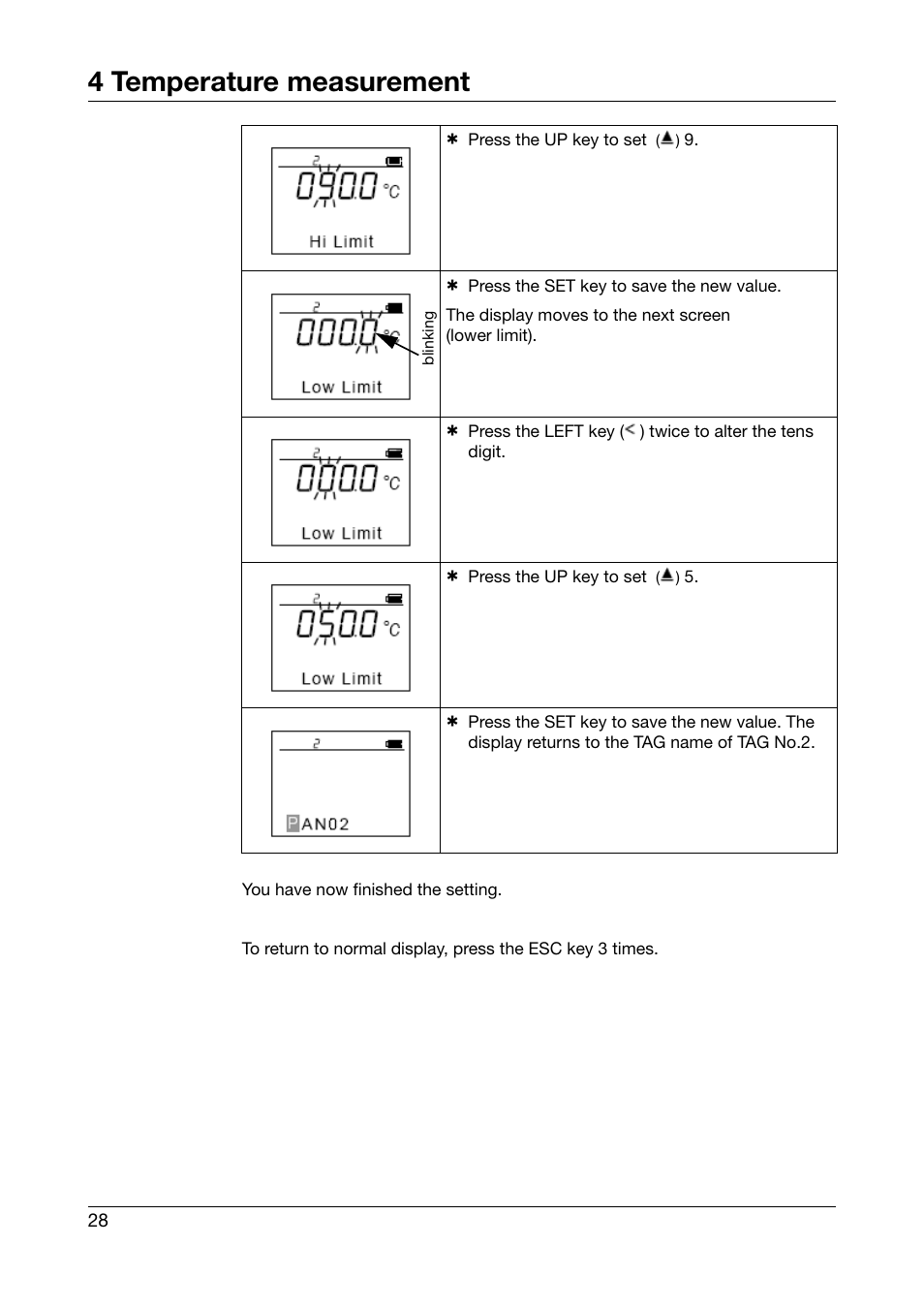 4 temperature measurement | JUMO 702540 TDA-300 / TDA-3000 - Handheld thermometer Operating Manual User Manual | Page 28 / 68
