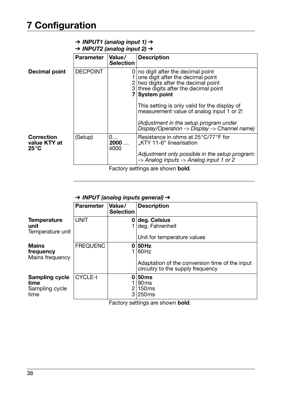 7 configuration | JUMO 701550 di 308 - Digital Indicator Operating Manual User Manual | Page 38 / 76