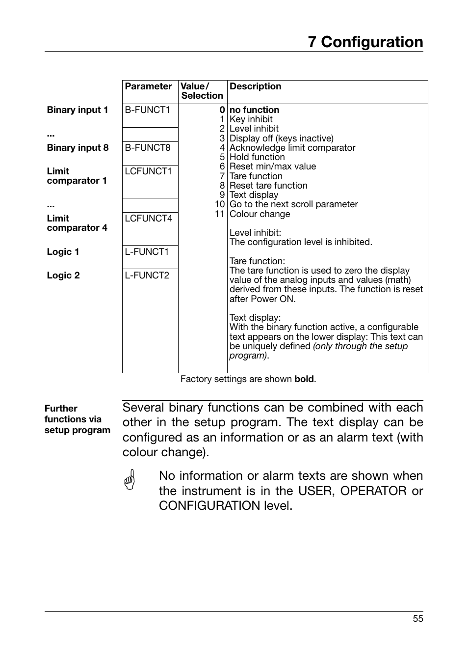7 configuration | JUMO 701550 di 308 - Digital Indicator Operating Manual User Manual | Page 55 / 76