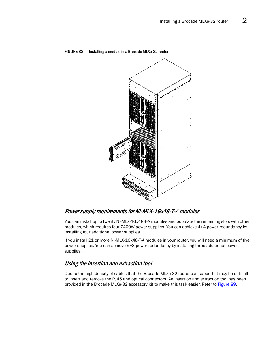 Using the insertion and extraction tool | Brocade Communications Systems Brocade MLX Series and Brocade Netlron XMR 53-1002373-02 User Manual | Page 143 / 452