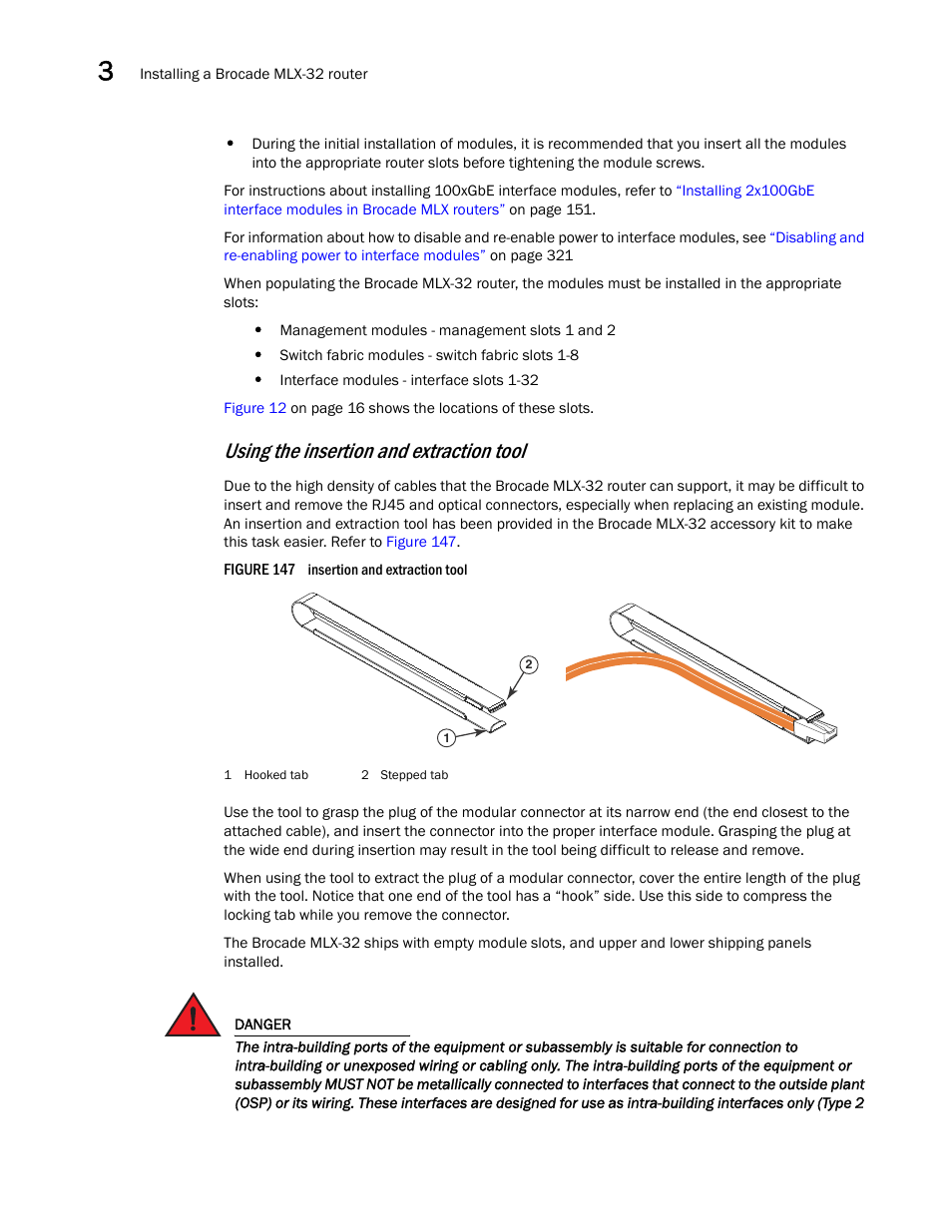 Using the insertion and extraction tool | Brocade Communications Systems Brocade MLX Series and Brocade Netlron XMR 53-1002373-02 User Manual | Page 228 / 452