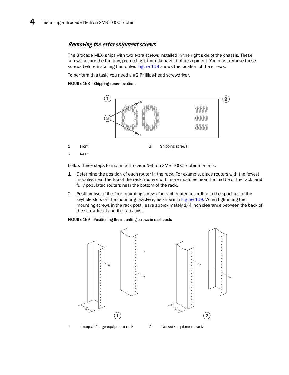 Removing the extra shipment screws | Brocade Communications Systems Brocade MLX Series and Brocade Netlron XMR 53-1002373-02 User Manual | Page 262 / 452