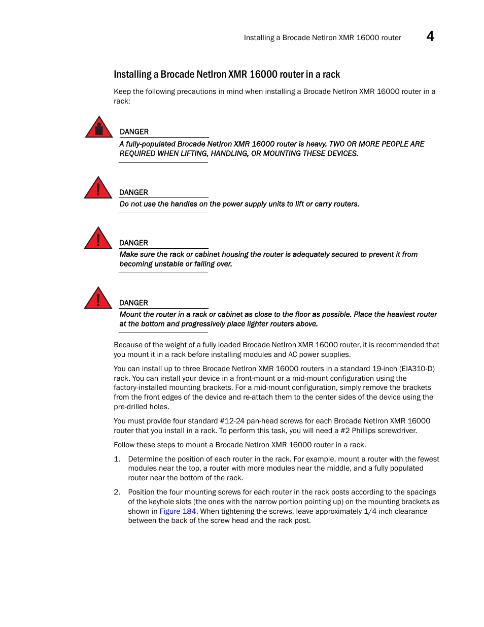 Brocade Communications Systems Brocade MLX Series and Brocade Netlron XMR 53-1002373-02 User Manual | Page 281 / 452