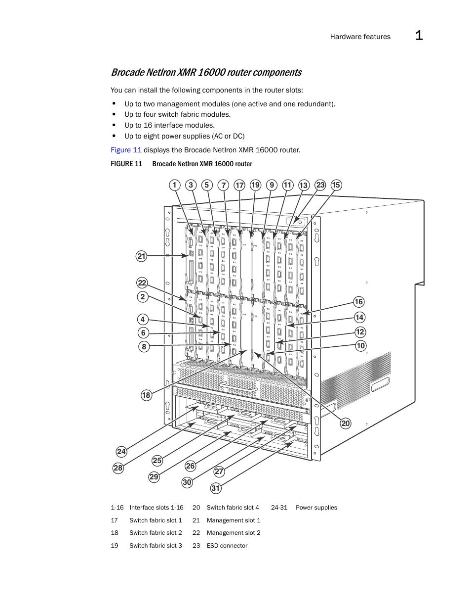Figure 11 | Brocade Communications Systems Brocade MLX Series and Brocade Netlron XMR 53-1002373-02 User Manual | Page 33 / 452