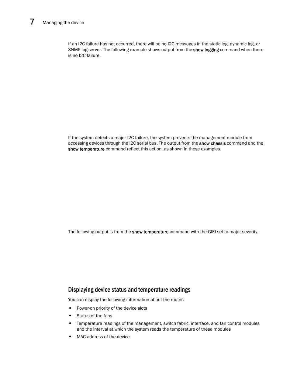 Displaying device status and temperature readings | Brocade Communications Systems Brocade MLX Series and Brocade Netlron XMR 53-1002373-02 User Manual | Page 342 / 452