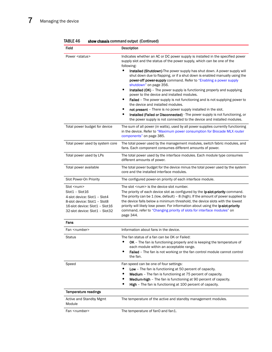 Brocade Communications Systems Brocade MLX Series and Brocade Netlron XMR 53-1002373-02 User Manual | Page 344 / 452