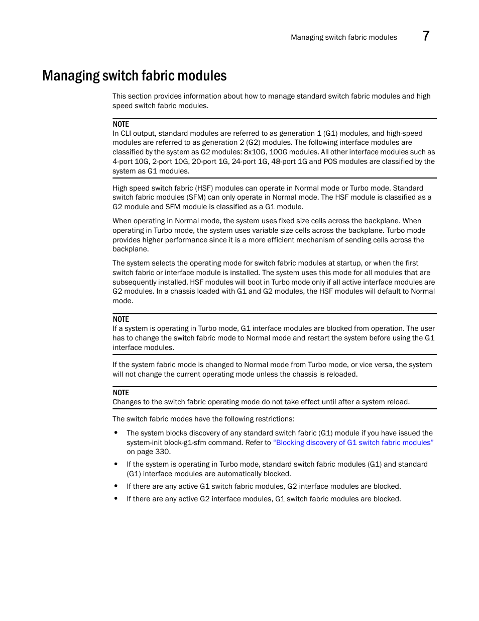 Managing switch fabric modules | Brocade Communications Systems Brocade MLX Series and Brocade Netlron XMR 53-1002373-02 User Manual | Page 347 / 452