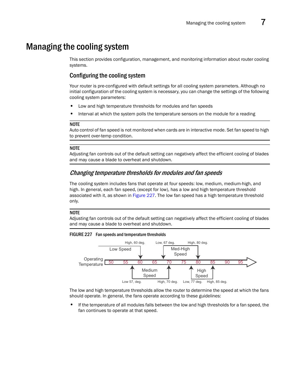 Managing the cooling system, Configuring the cooling system | Brocade Communications Systems Brocade MLX Series and Brocade Netlron XMR 53-1002373-02 User Manual | Page 349 / 452