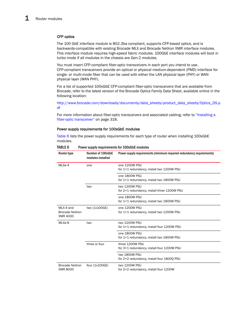 Brocade Communications Systems Brocade MLX Series and Brocade Netlron XMR 53-1002373-02 User Manual | Page 44 / 452