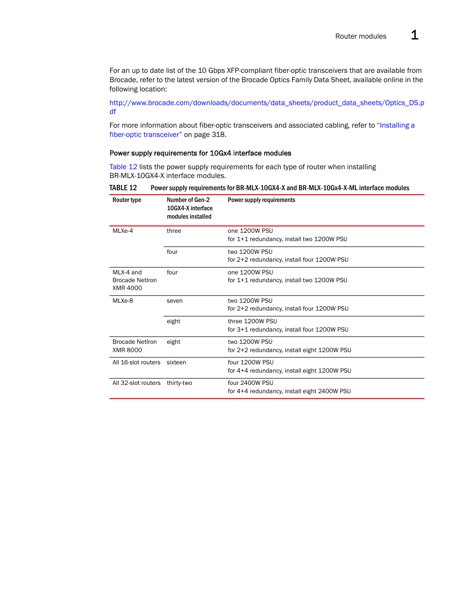 Brocade Communications Systems Brocade MLX Series and Brocade Netlron XMR 53-1002373-02 User Manual | Page 51 / 452