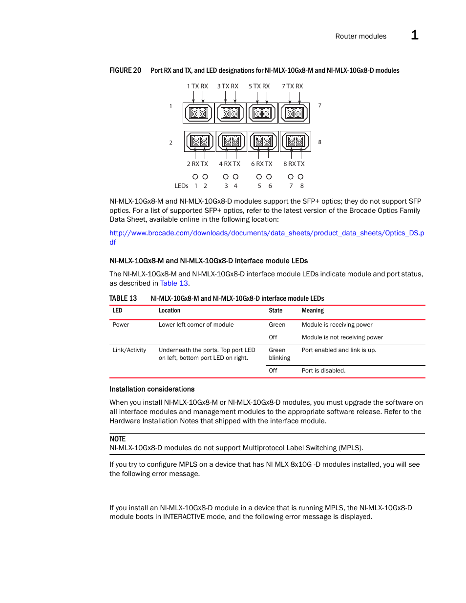 D modules, Figure 20 | Brocade Communications Systems Brocade MLX Series and Brocade Netlron XMR 53-1002373-02 User Manual | Page 53 / 452