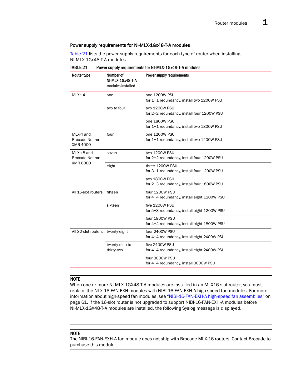 Brocade Communications Systems Brocade MLX Series and Brocade Netlron XMR 53-1002373-02 User Manual | Page 61 / 452