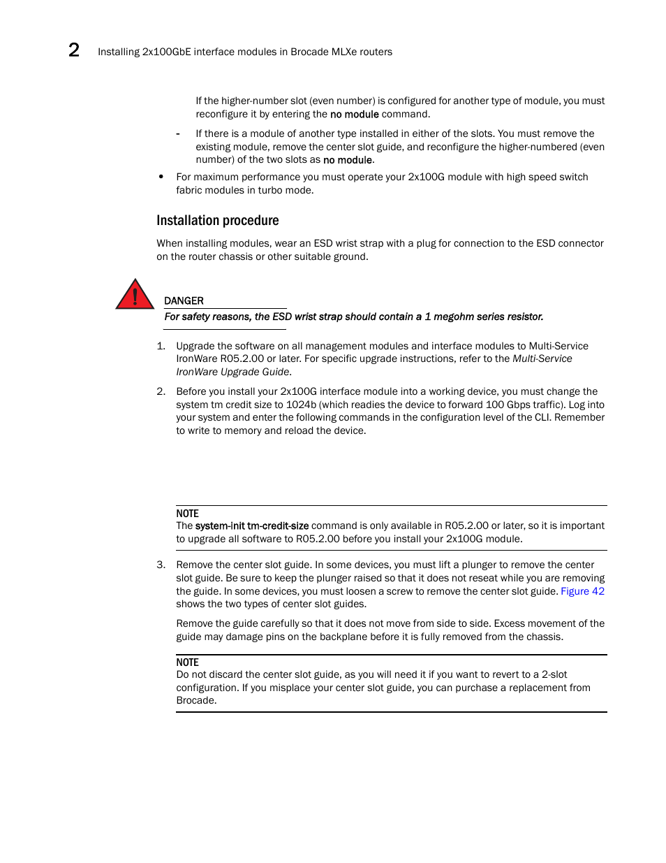 Installation procedure | Brocade Communications Systems Brocade MLX Series and Brocade Netlron XMR 53-1002373-02 User Manual | Page 86 / 452