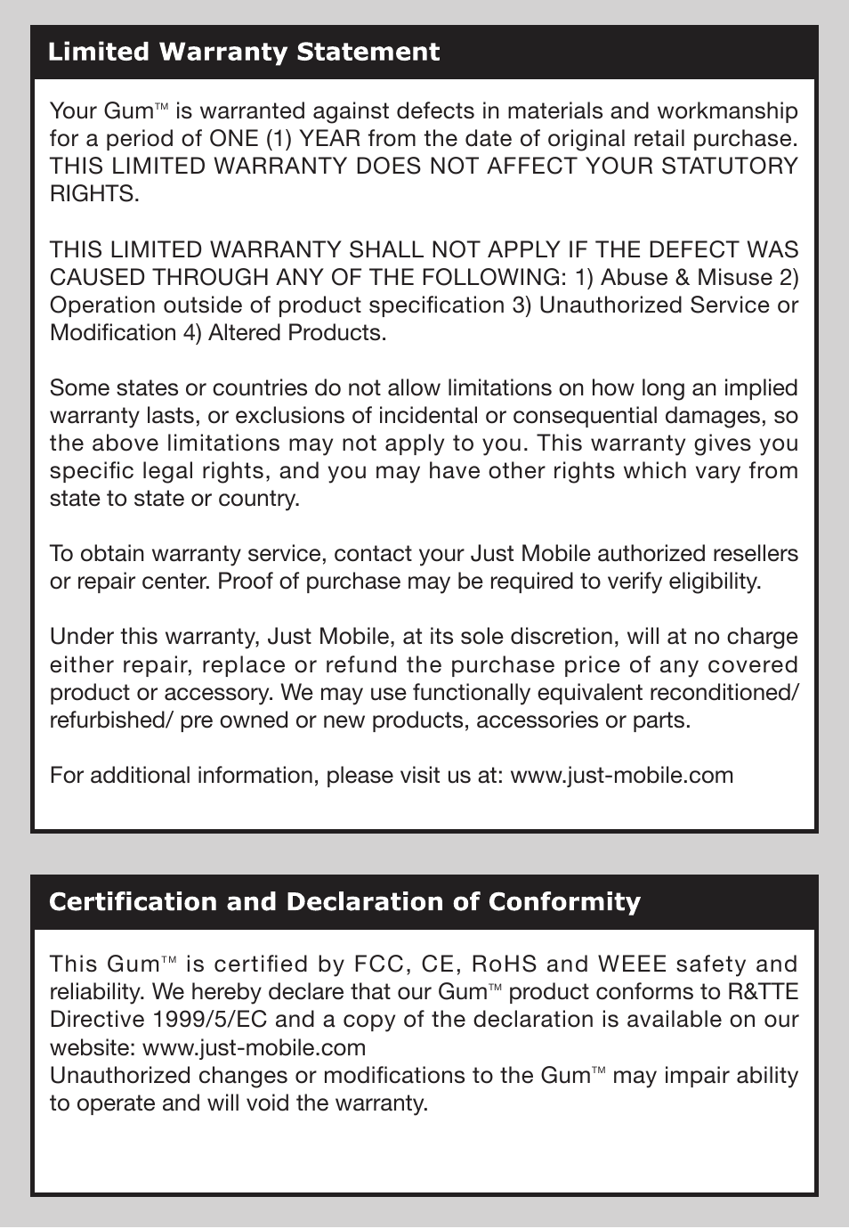 Just Mobile Gum User Manual | Page 5 / 12