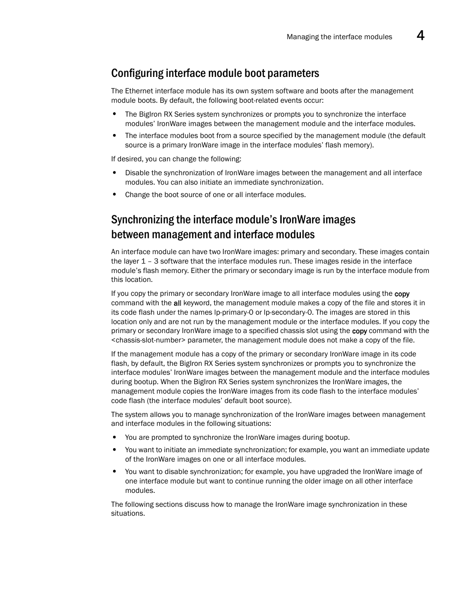 Configuring interface module boot parameters | Brocade BigIron RX Series Hardware Reference Manual User Manual | Page 101 / 206