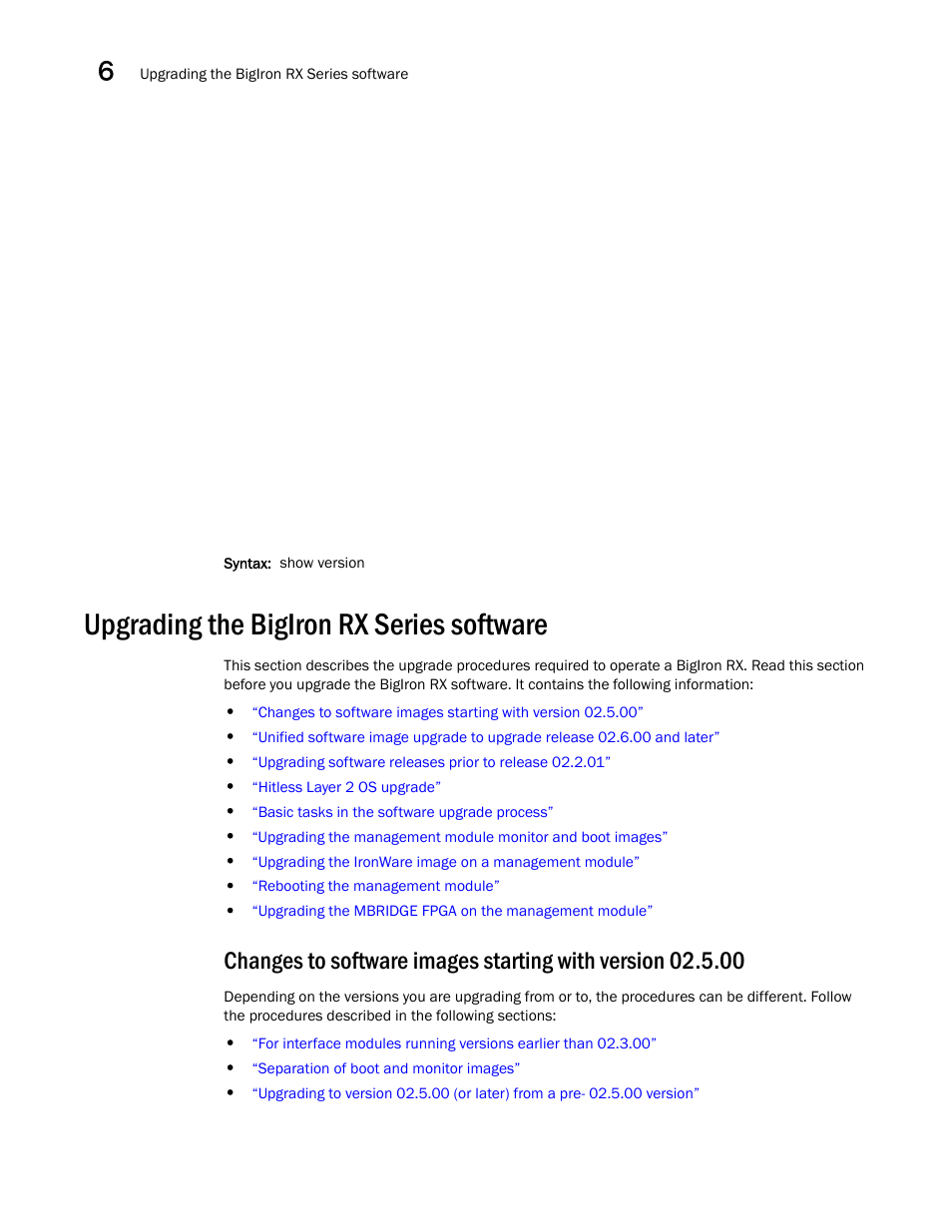 Upgrading the bigiron rx series software | Brocade BigIron RX Series Hardware Reference Manual User Manual | Page 142 / 206