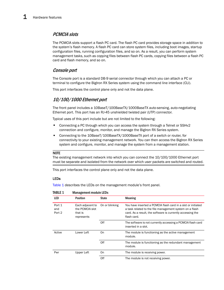 Pcmcia slots, Console port | Brocade BigIron RX Series Hardware Reference Manual User Manual | Page 20 / 206