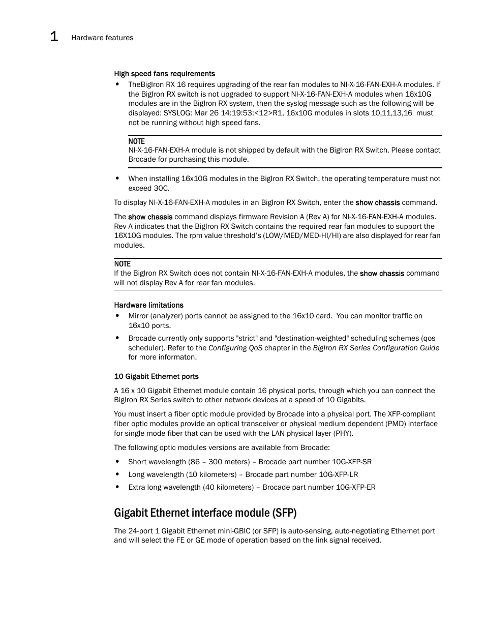 Gigabit ethernet interface module (sfp) | Brocade BigIron RX Series Hardware Reference Manual User Manual | Page 24 / 206