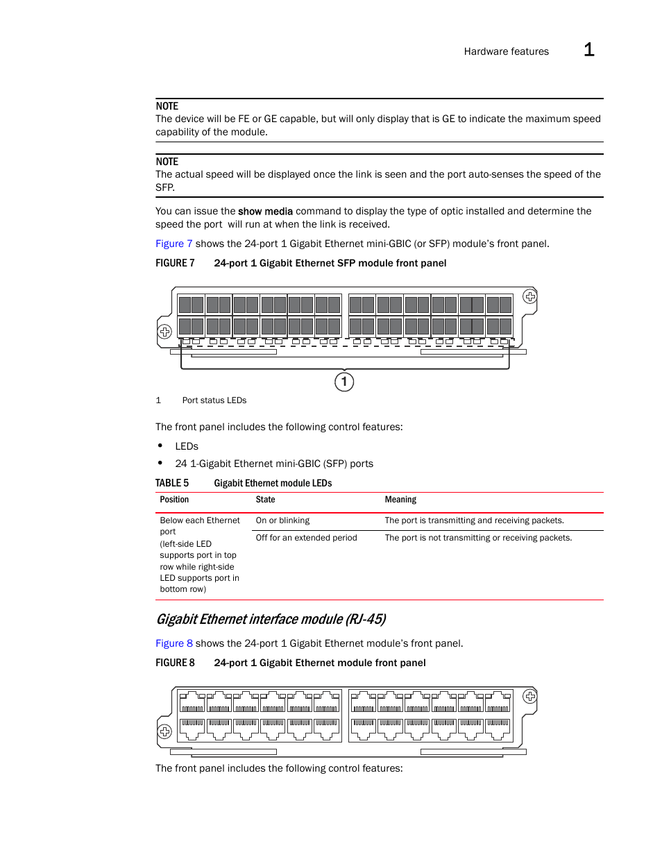 Gigabit ethernet interface module (rj-45) | Brocade BigIron RX Series Hardware Reference Manual User Manual | Page 25 / 206