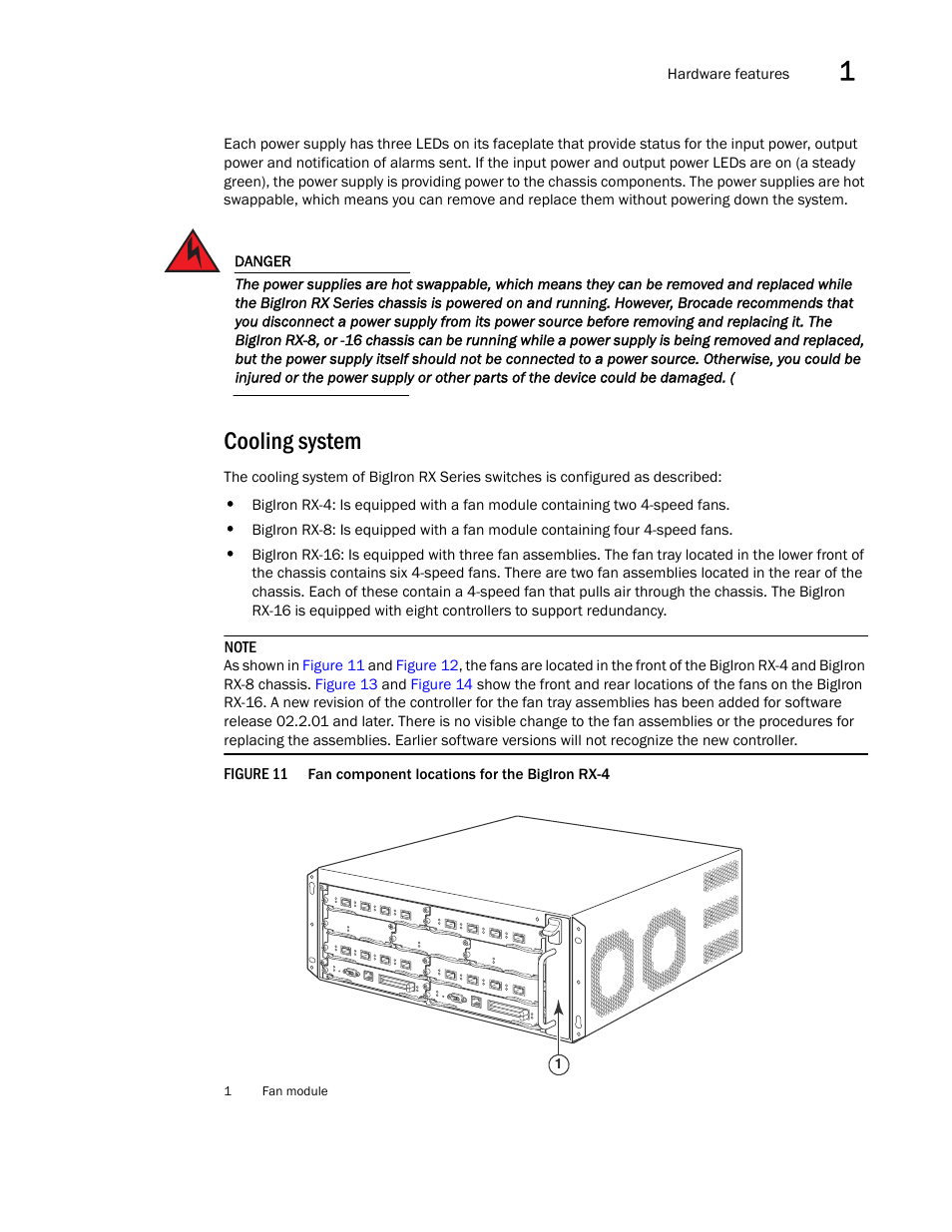 Cooling system, Cooling, System | Brocade BigIron RX Series Hardware Reference Manual User Manual | Page 29 / 206