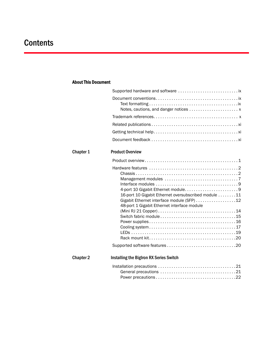 Brocade BigIron RX Series Hardware Reference Manual User Manual | Page 3 / 206