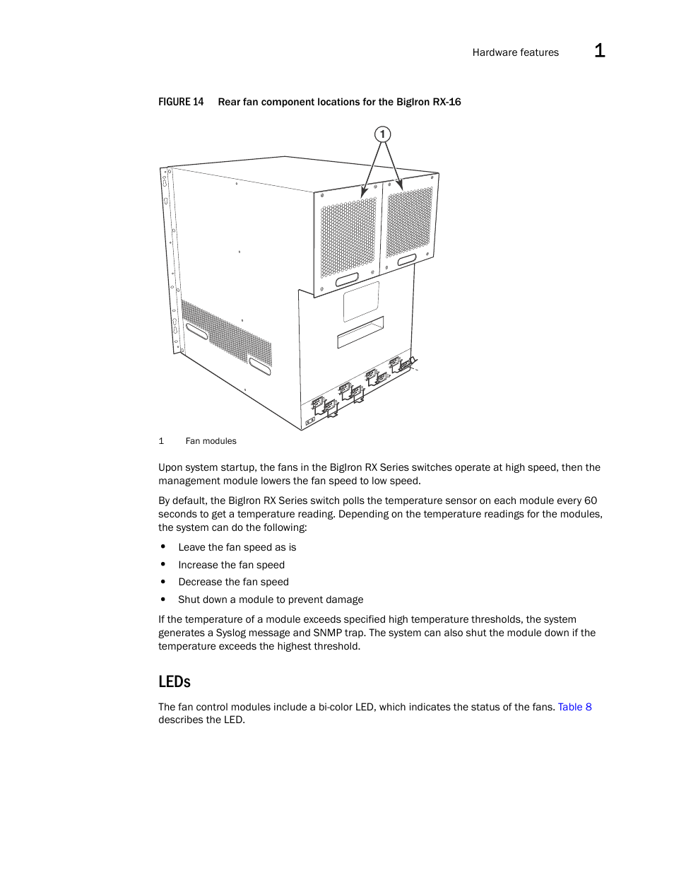 Leds, Figure 14 | Brocade BigIron RX Series Hardware Reference Manual User Manual | Page 31 / 206