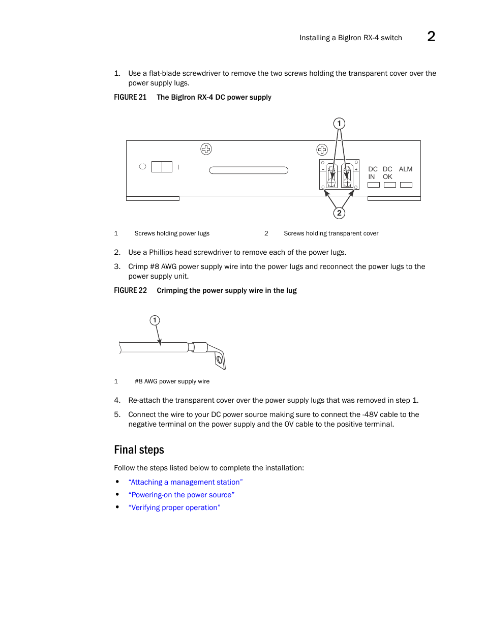 Final steps, Figure 21 | Brocade BigIron RX Series Hardware Reference Manual User Manual | Page 45 / 206