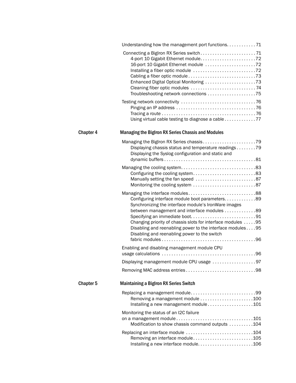 Brocade BigIron RX Series Hardware Reference Manual User Manual | Page 5 / 206