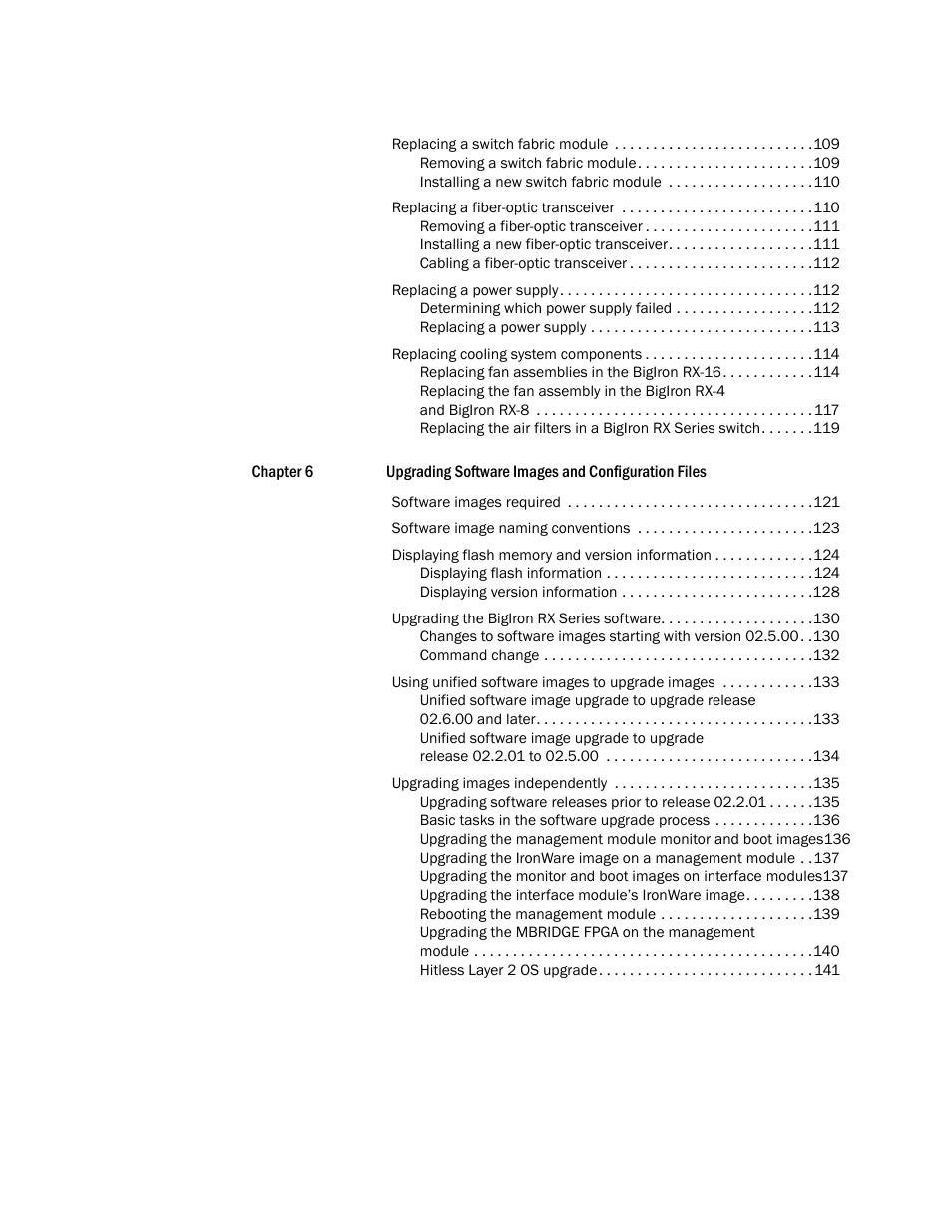 Brocade BigIron RX Series Hardware Reference Manual User Manual | Page 6 / 206