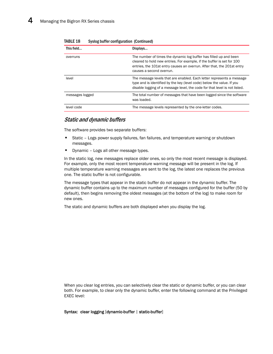 Static and dynamic buffers | Brocade BigIron RX Series Hardware Reference Manual User Manual | Page 94 / 206