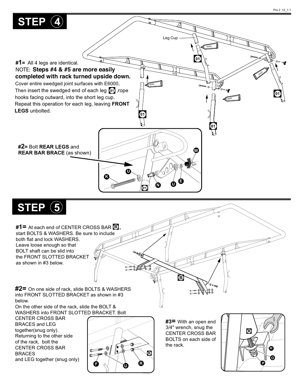 Step 4 step 5 | Kargo Master Pro II Steel Ladder Rack – Without A Camper Shell (0104) User Manual | Page 5 / 10