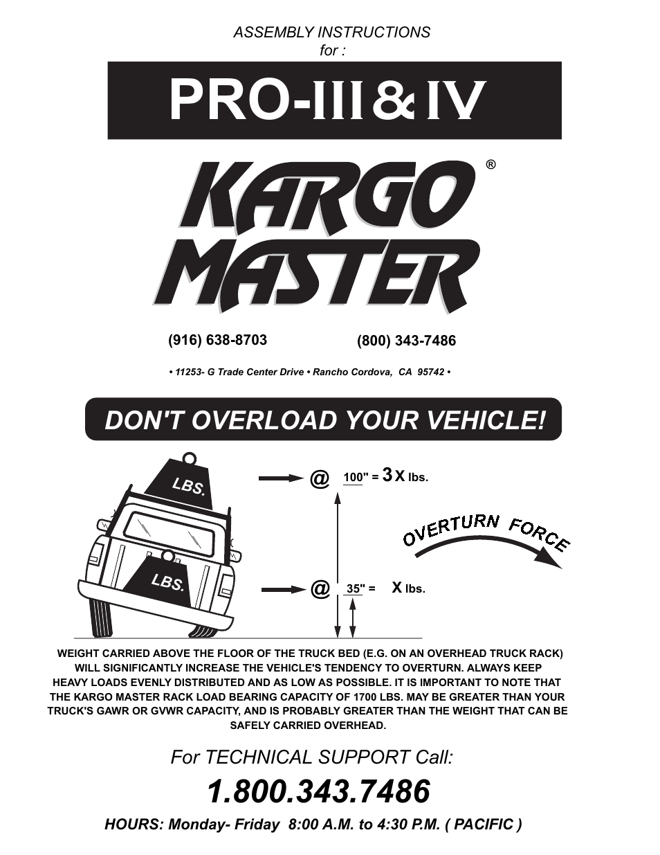 Kargo Master Pro IV Aluminum Ladder Rack (90000) User Manual | 8 pages