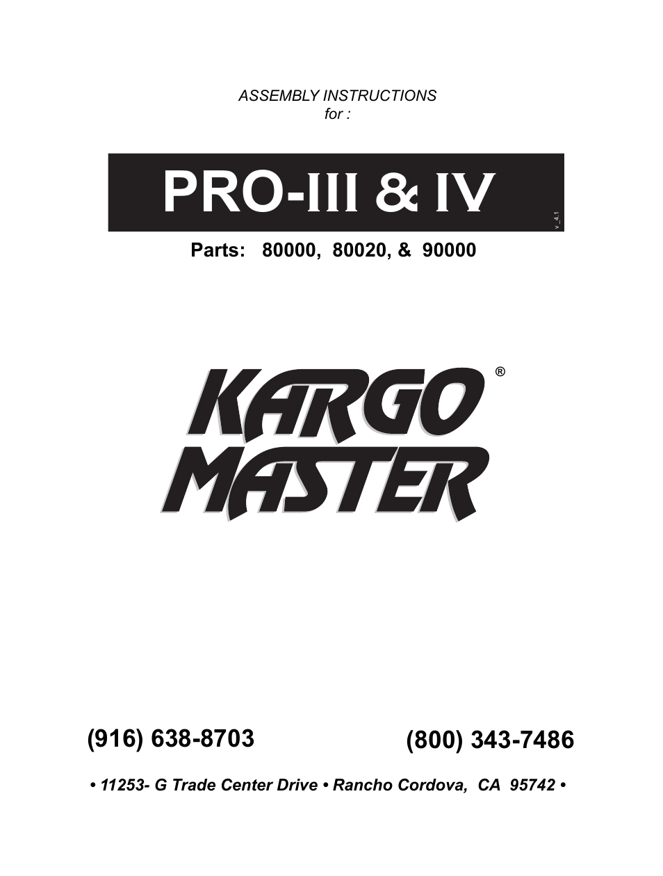 Kargo Master Pro III Steel Ladder Rack – Without A Camper Shell (80020) User Manual | 10 pages