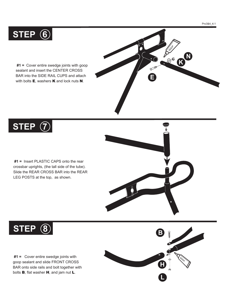 Step 6, Step 8, Step 7 | En k, Bh l | Kargo Master Pro III Steel Ladder Rack – Without A Camper Shell (80020) User Manual | Page 7 / 10