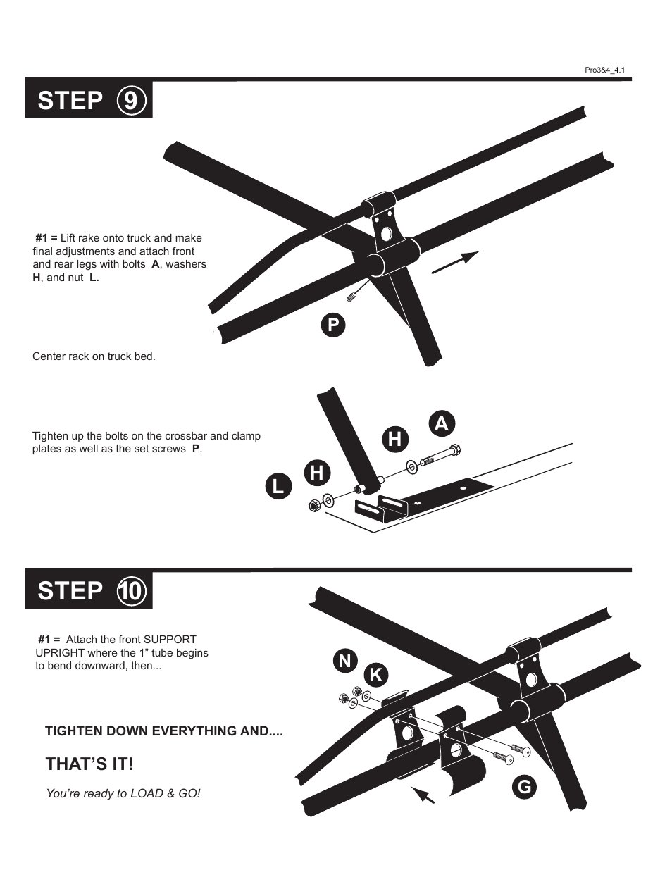 Step 9 step 10, L h h a, Nk g | That’s it | Kargo Master Pro III Steel Ladder Rack – Without A Camper Shell (80020) User Manual | Page 8 / 10