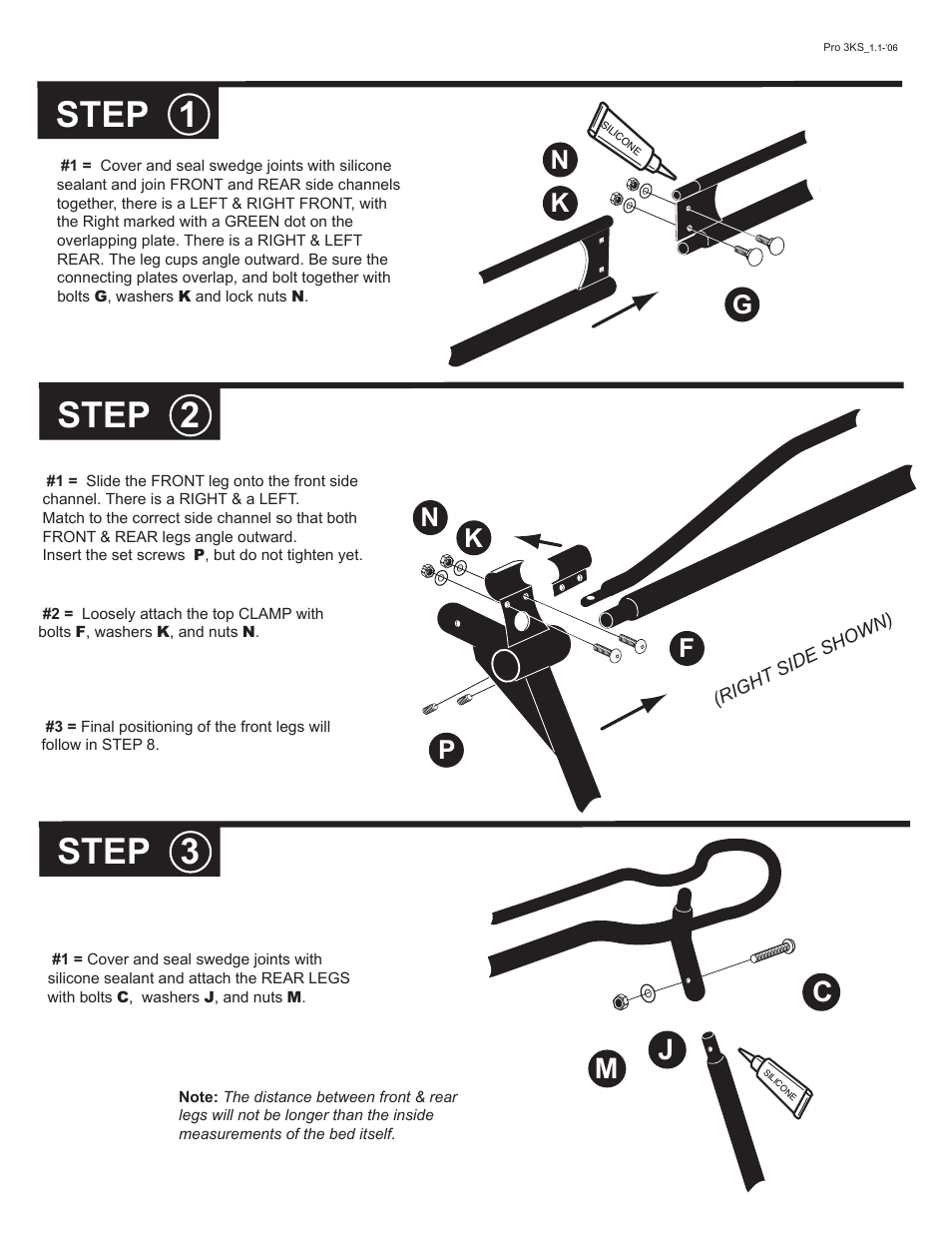 Step 1 step 2, Step 3, Cj m | Gn k, Fp n k | Kargo Master Pro III Steel Ladder Rack – With A Camper Shell (80030) User Manual | Page 4 / 8