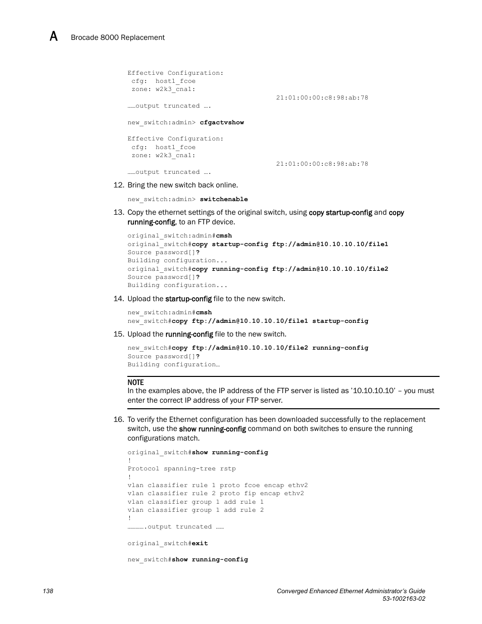 Brocade Communications Systems Converged Enhanced Ethernet 53-1002163-02 User Manual | Page 160 / 168
