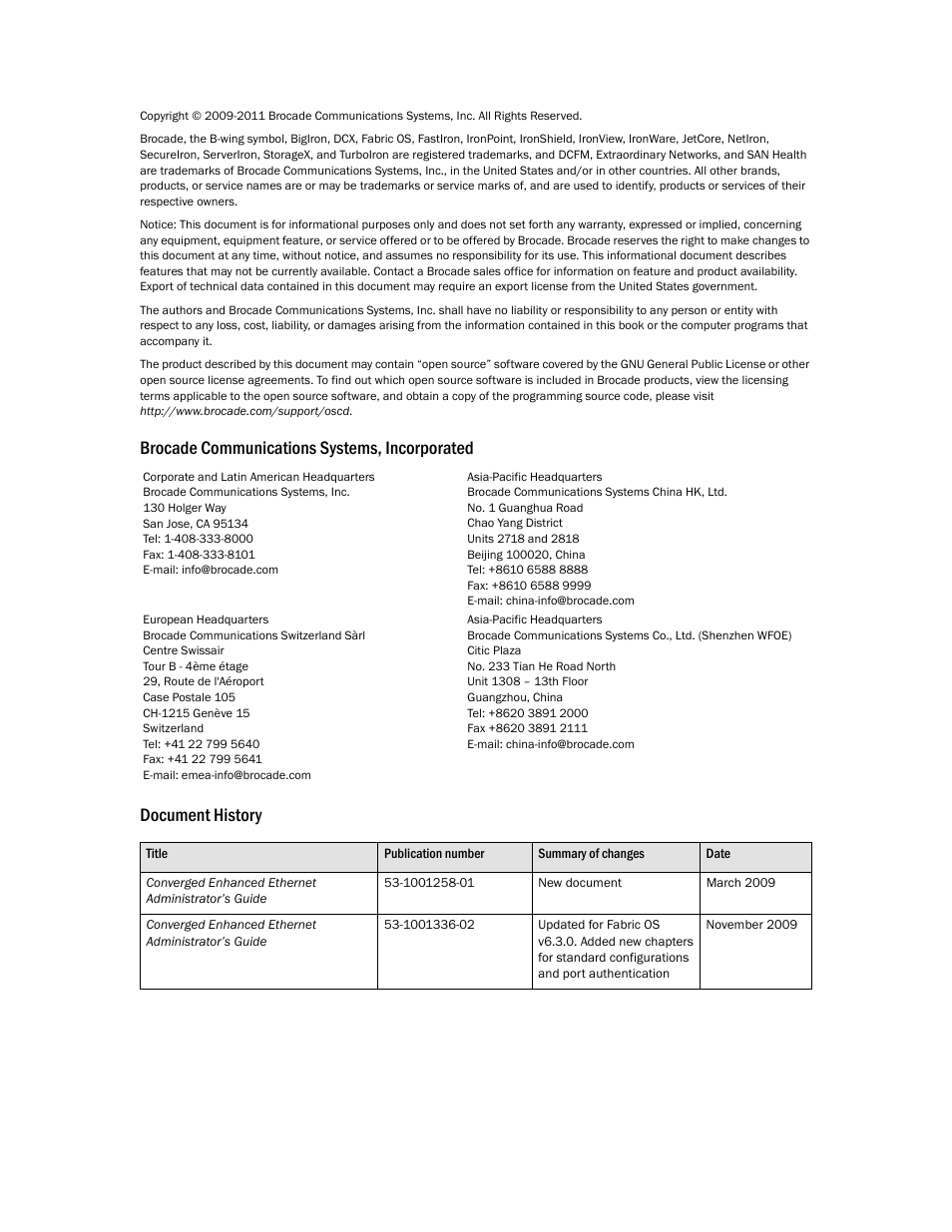 Draft: brocade confidential | Brocade Communications Systems Converged Enhanced Ethernet 53-1002163-02 User Manual | Page 2 / 168