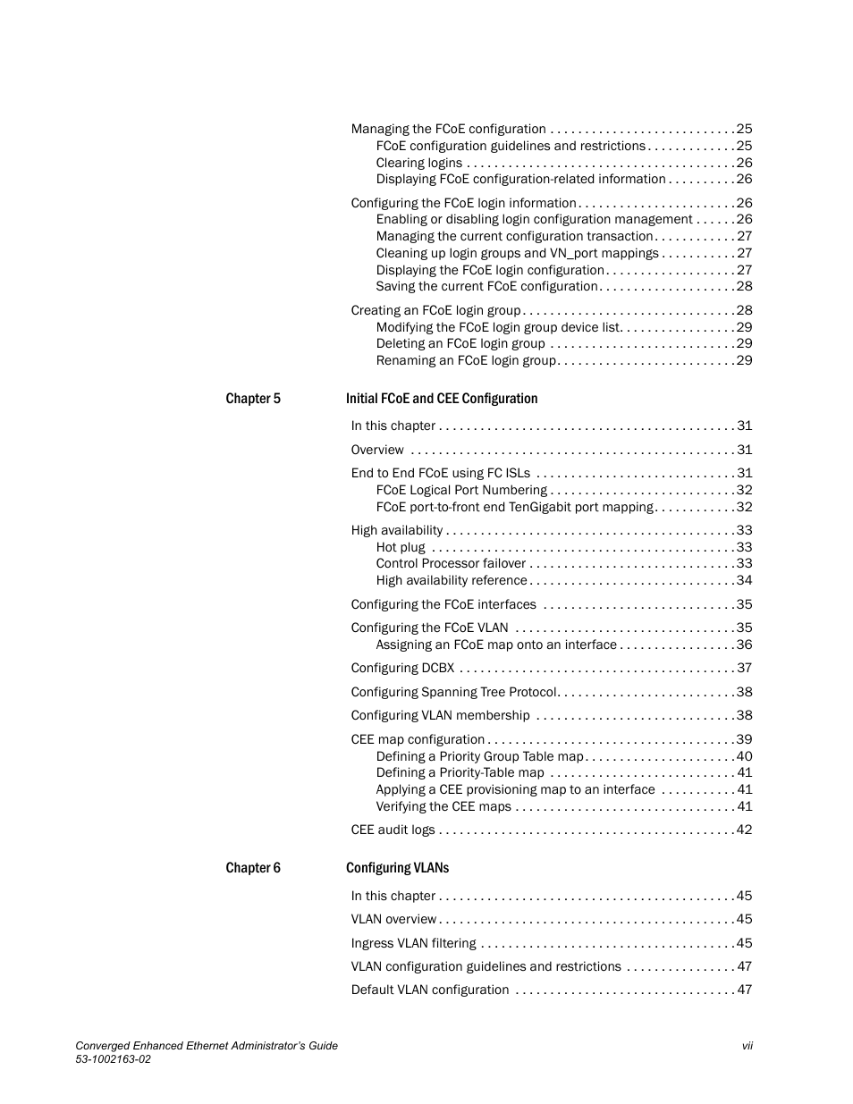 Brocade Communications Systems Converged Enhanced Ethernet 53-1002163-02 User Manual | Page 7 / 168