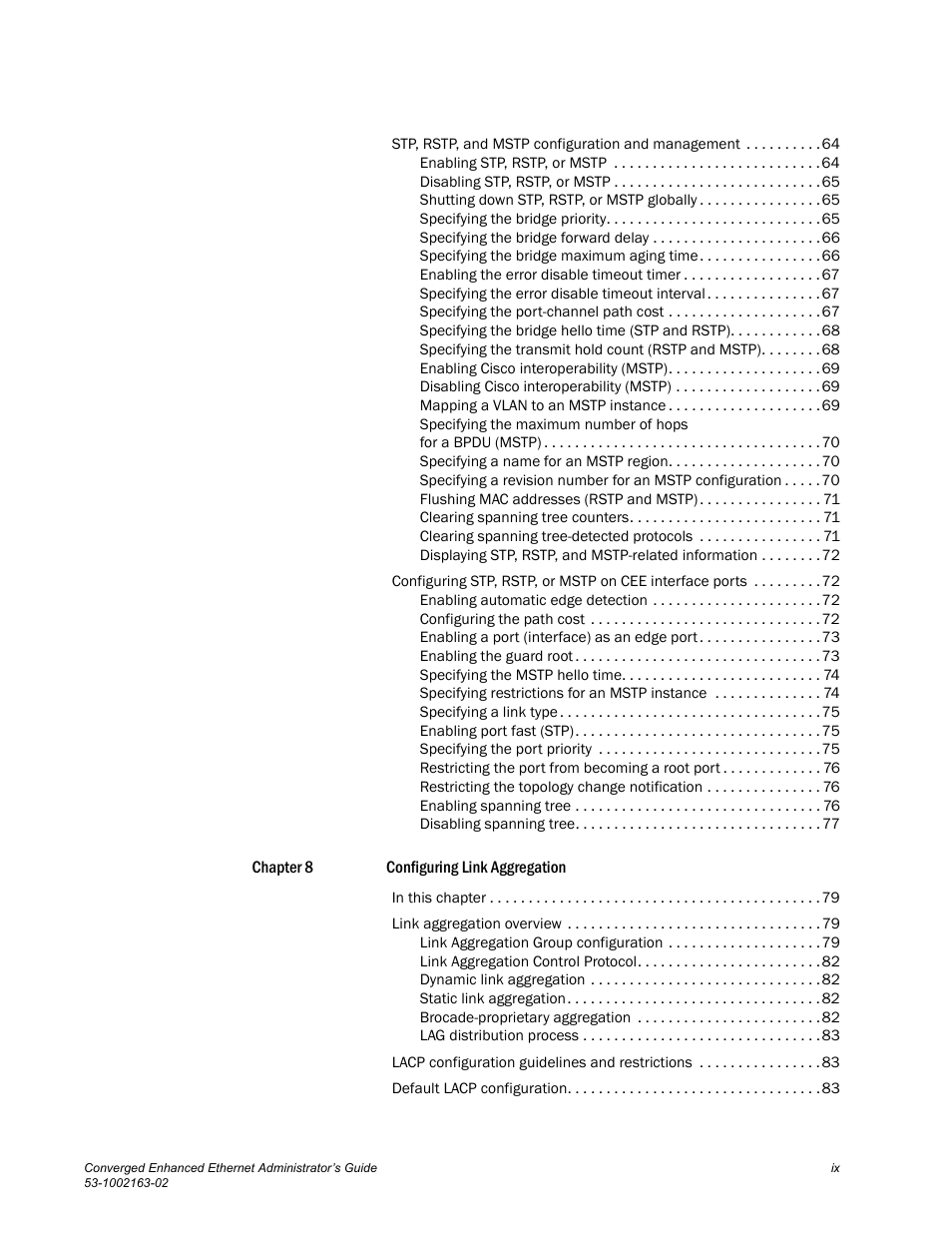 Brocade Communications Systems Converged Enhanced Ethernet 53-1002163-02 User Manual | Page 9 / 168