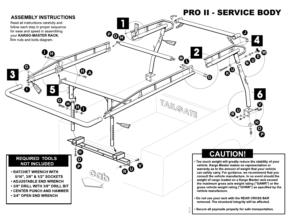 Pro ii - service body | Kargo Master Pro II Service Body (70020) User Manual | Page 2 / 8