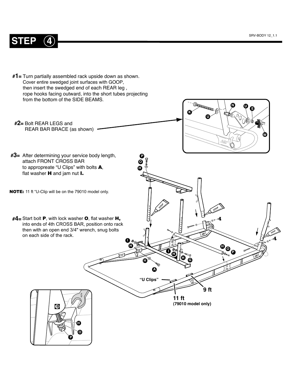 Step 4, 11 ft, 9 ft | Kargo Master Pro II Service Body (70020) User Manual | Page 6 / 8